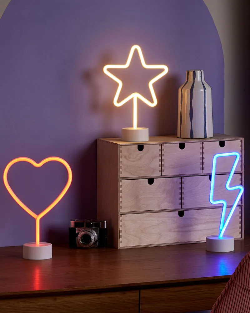 Conjunto de 3 decorações em LED néon colorido FLORETTA
