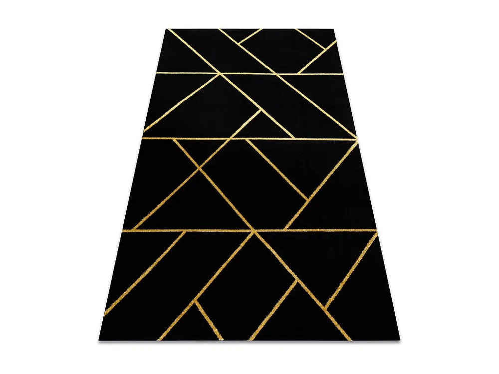 Tapete EMERALD exclusivo 1012 glamour, à moda geométrico preto / our 160x220 cm com Garantia