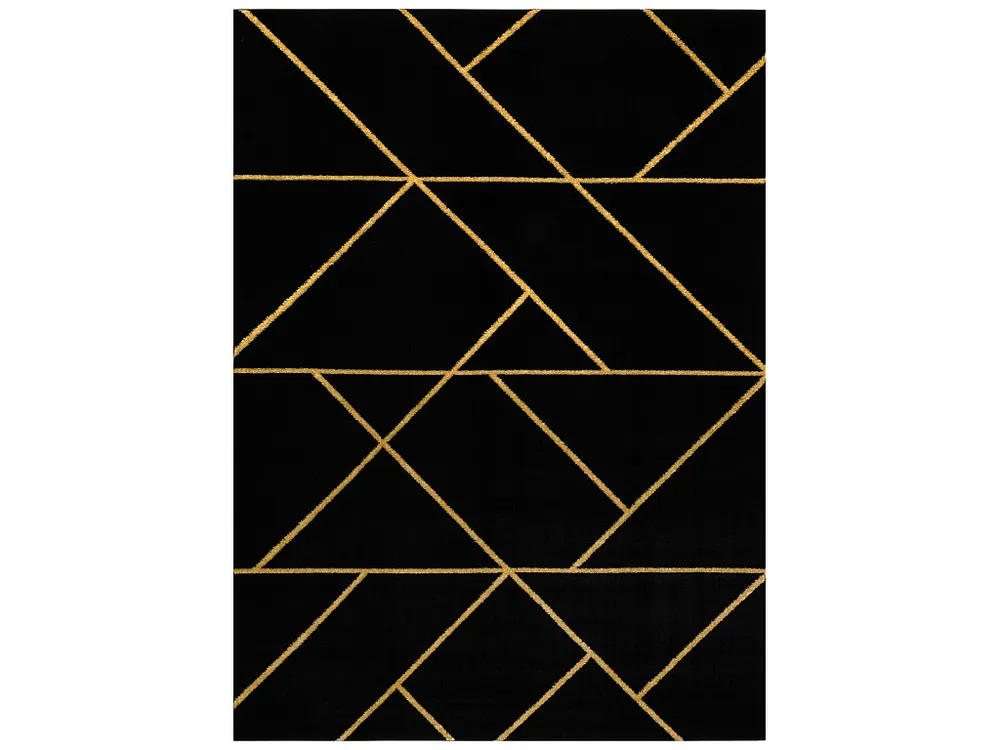 Tapete EMERALD exclusivo 1012 glamour, à moda geométrico preto / our 160x220 cm com Garantia