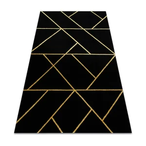 Tapete EMERALD exclusivo 1012 glamour, à moda geométrico preto / our 160x220 cm com Garantia