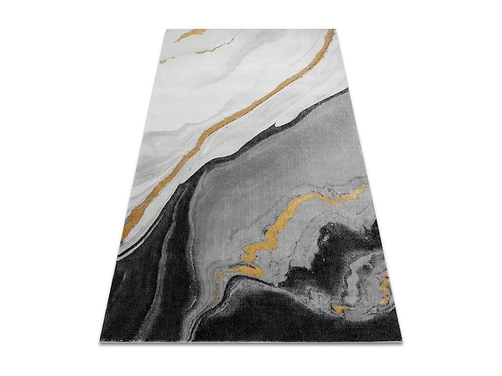 Tapete EMERALD exclusivo 1017 glamour, à moda mármore preto / ouro 240x330 cm com 5 Gavetas