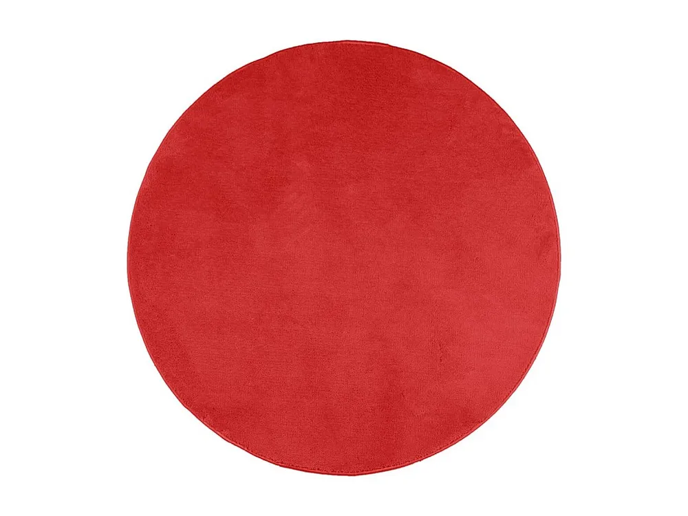 Tapete de pelo breve OVIEDO Ø 120 cm vermelho com Garantia