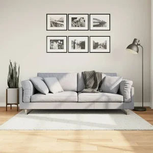 Tapete de pelo breve OVIEDO 120x120 cm creme