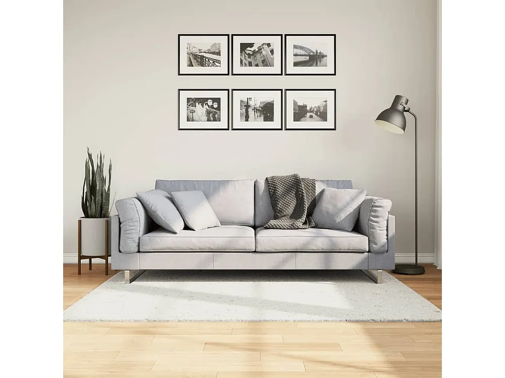 Tapete de pelo breve OVIEDO 120x120 cm creme