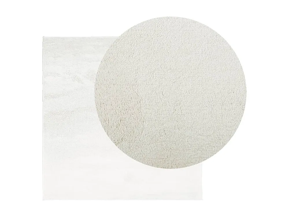 Tapete de pelo breve OVIEDO 120x120 cm creme