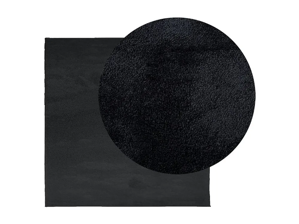 Tapete de pelo conciso OVIEDO 240x240 cm preto com Rodízios Giratórios