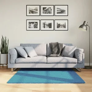 Tapete de pelo pequeno OVIEDO 120x120 cm turquesa