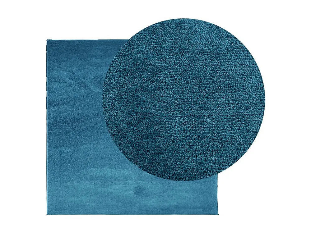Tapete de pelo pequeno OVIEDO 120x120 cm turquesa