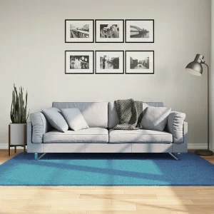 Tapete de pelo pequeno OVIEDO 140x200 cm turquesa para Organização de Oficina