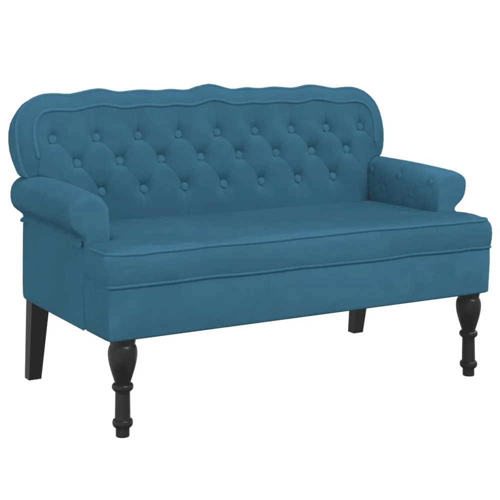 Banco com encosto 119,5x64,5x75 cm veludo azul para Carro | Envio Rápido