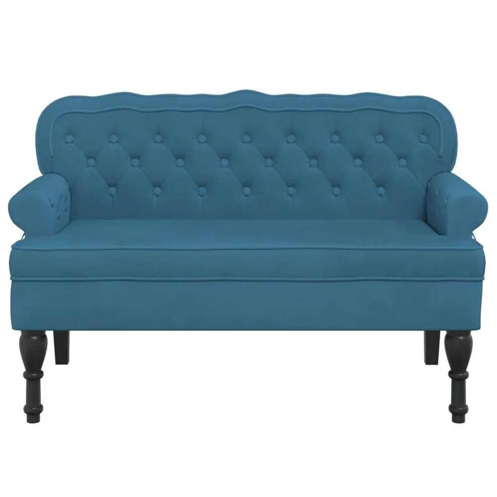 Banco com encosto 119,5x64,5x75 cm veludo azul para Carro | Envio Rápido