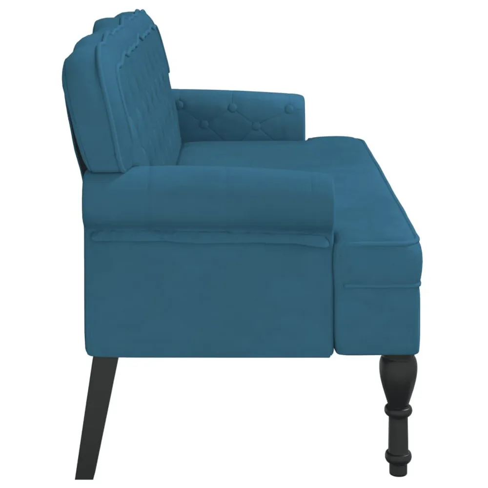Banco com encosto 119,5x64,5x75 cm veludo azul para Carro | Envio Rápido