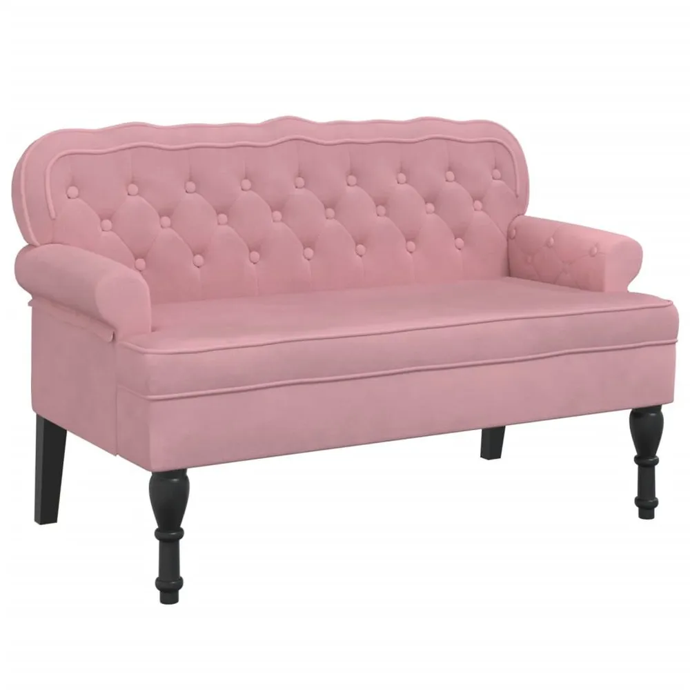 Banco com encosto 119,5x64,5x75 cm veludo rosa para Carro | Envio Rápido