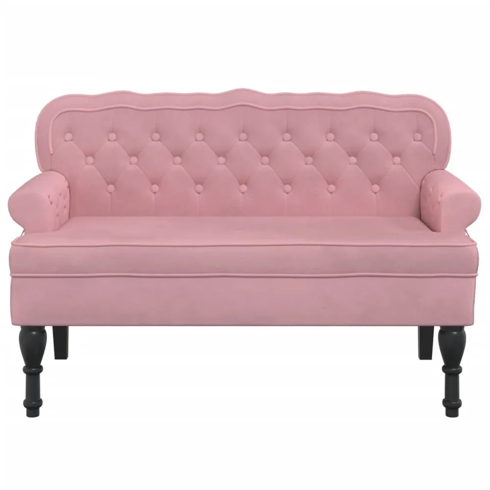 Banco com encosto 119,5x64,5x75 cm veludo rosa para Carro | Envio Rápido