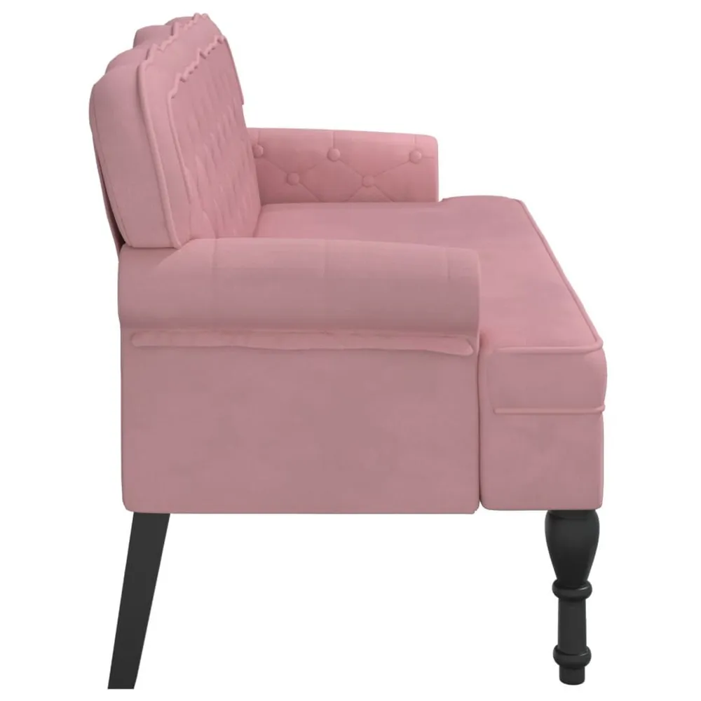 Banco com encosto 119,5x64,5x75 cm veludo rosa para Carro | Envio Rápido
