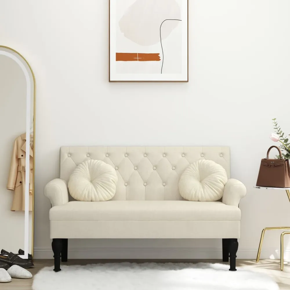 Banco com encosto 120x62x75,5 cm linho para Viagens em Família