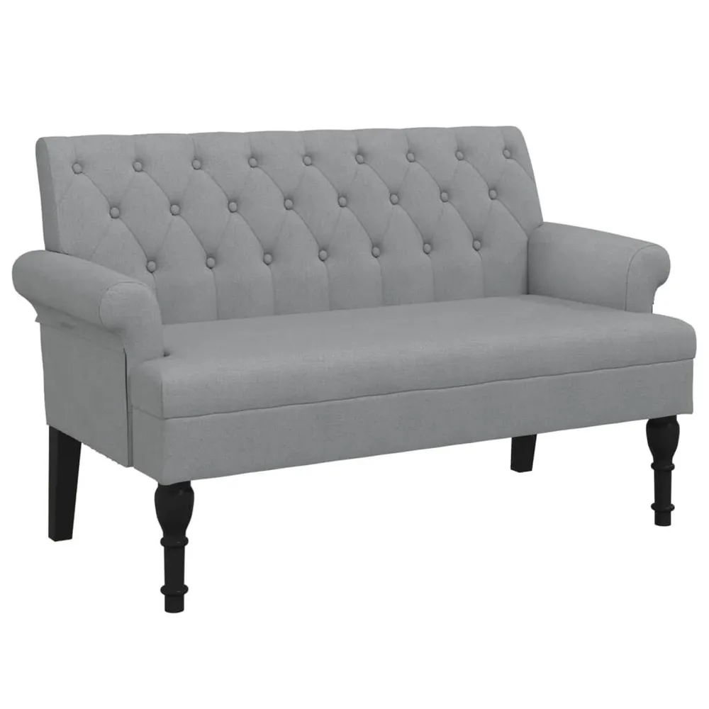 Banco com encosto 120x62x75,5 cm tecido cinza-claro para Carro | Envio Rápido