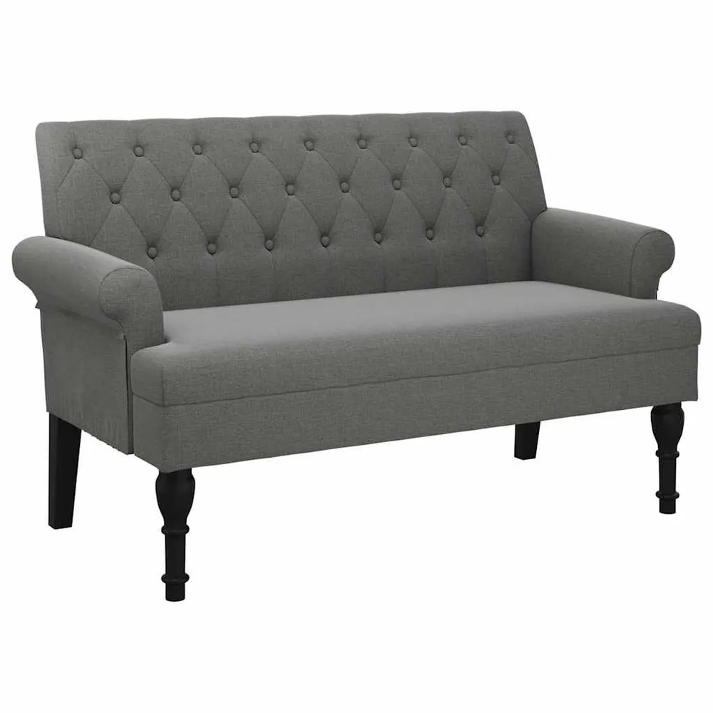 Banco com encosto 120x62x75,5 cm tecido cinzento-escuro Ajustável Bancos