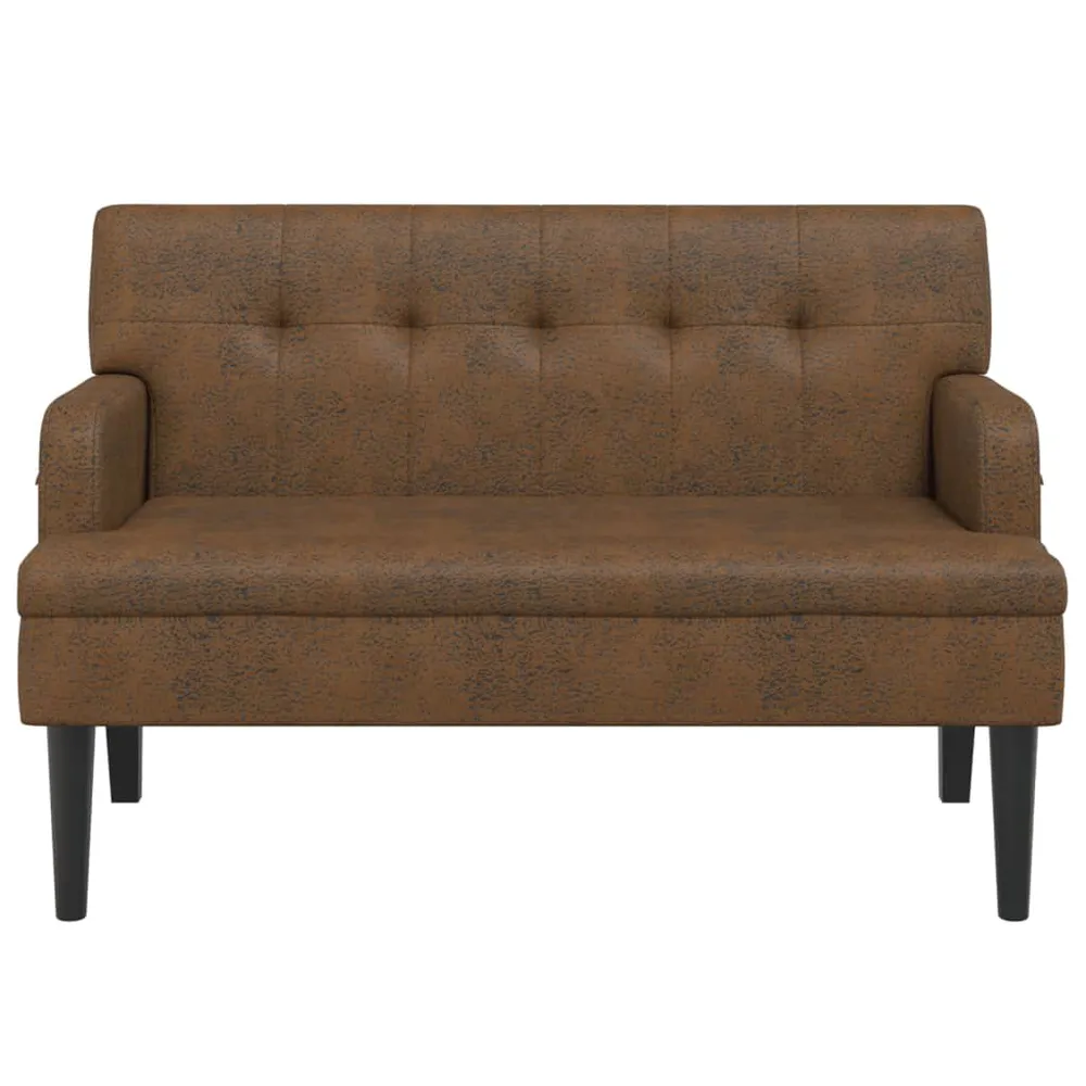 OEM Compatível Banco com encosto 112x65,5x75 cm camurç castanho