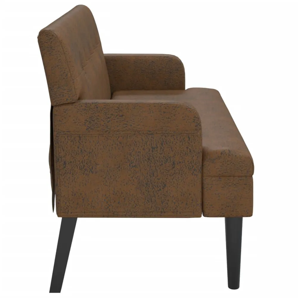 OEM Compatível Banco com encosto 112x65,5x75 cm camurç castanho