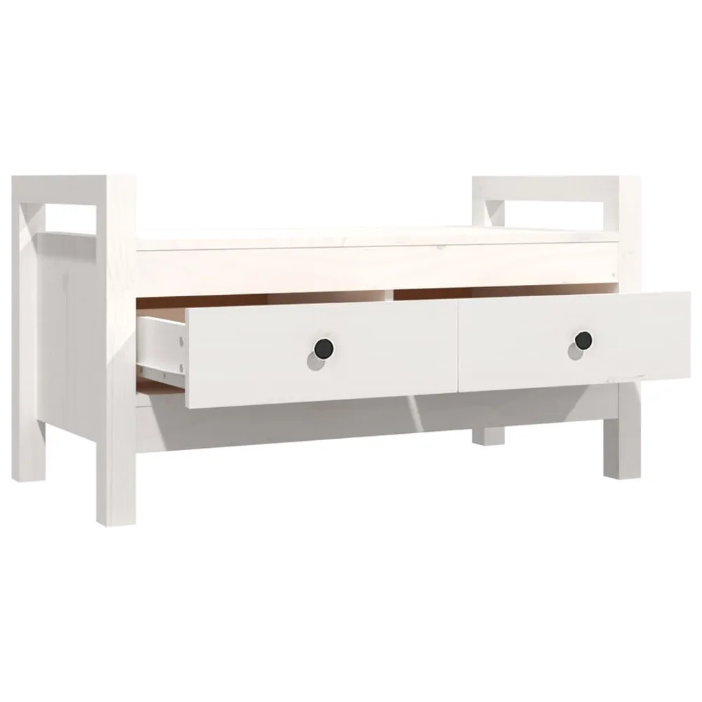 OEM Compatível Banco de corredor 80x40x43 cm madeira de pinho maciç branco