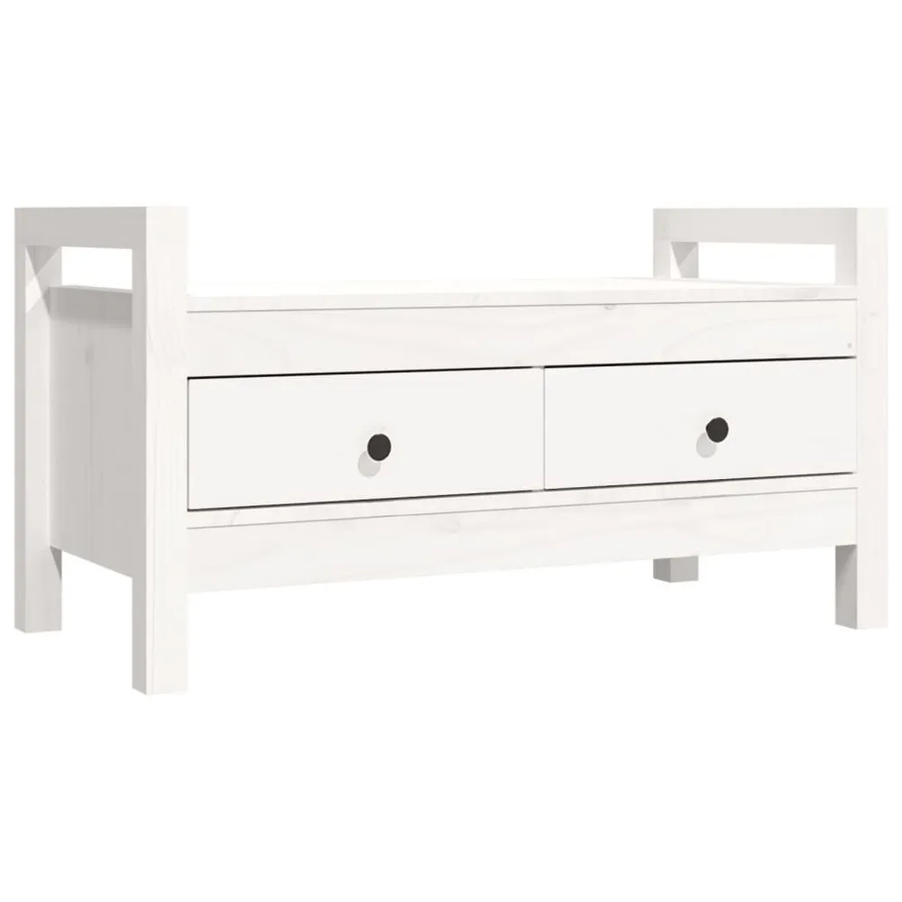 OEM Compatível Banco de corredor 80x40x43 cm madeira de pinho maciç branco