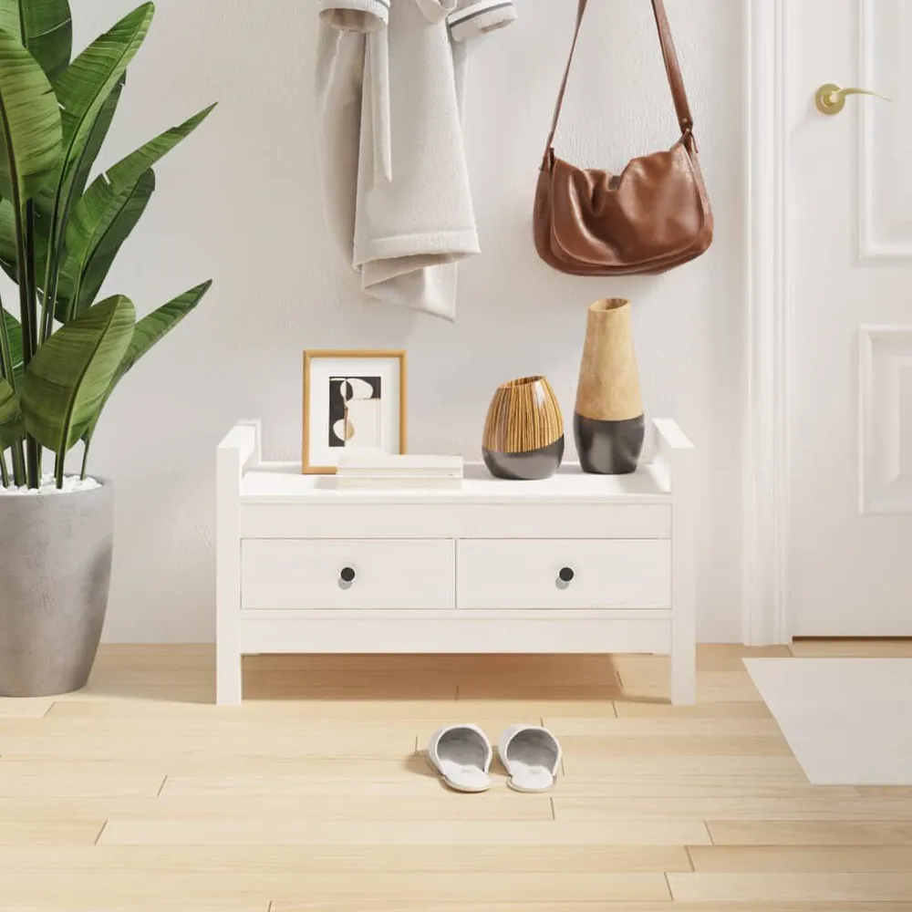 OEM Compatível Banco de corredor 80x40x43 cm madeira de pinho maciç branco