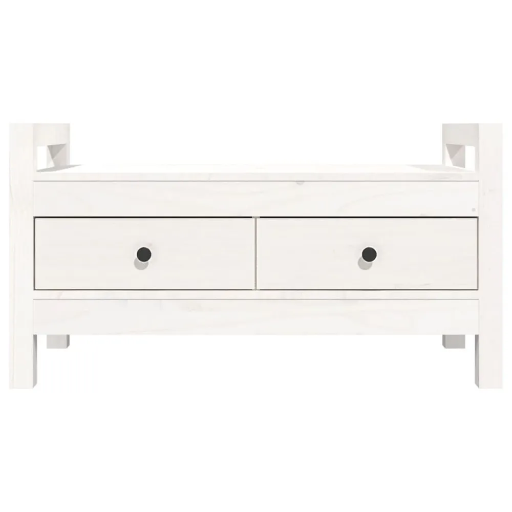OEM Compatível Banco de corredor 80x40x43 cm madeira de pinho maciç branco
