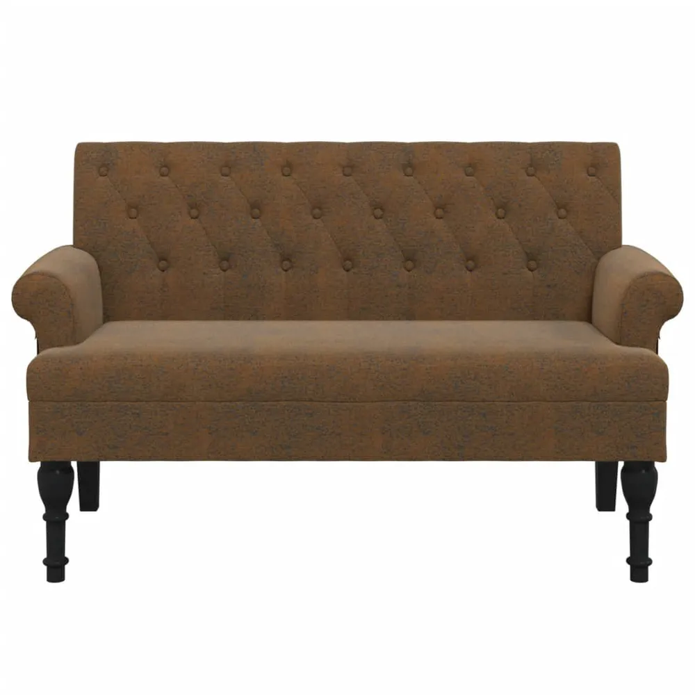 Organizador de Banco Banco com encosto 120x62x75,5 cm camurç artificial castanho