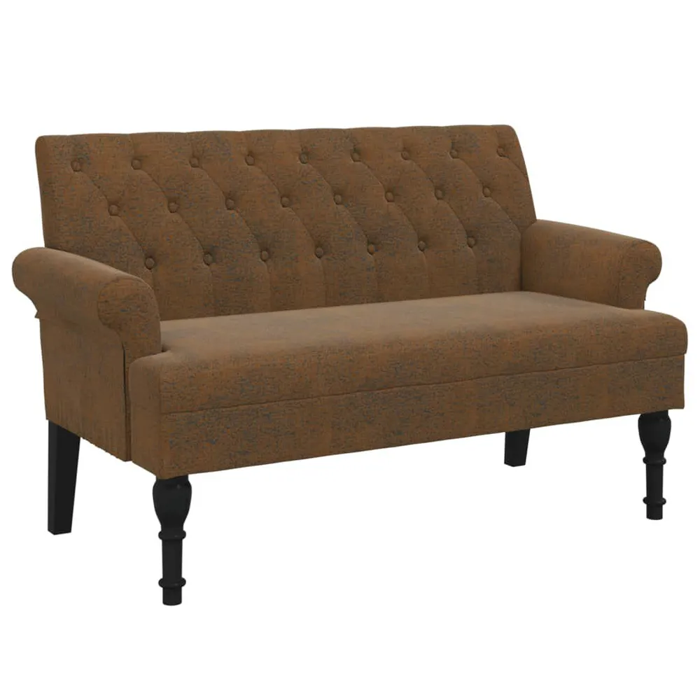 Organizador de Banco Banco com encosto 120x62x75,5 cm camurç artificial castanho