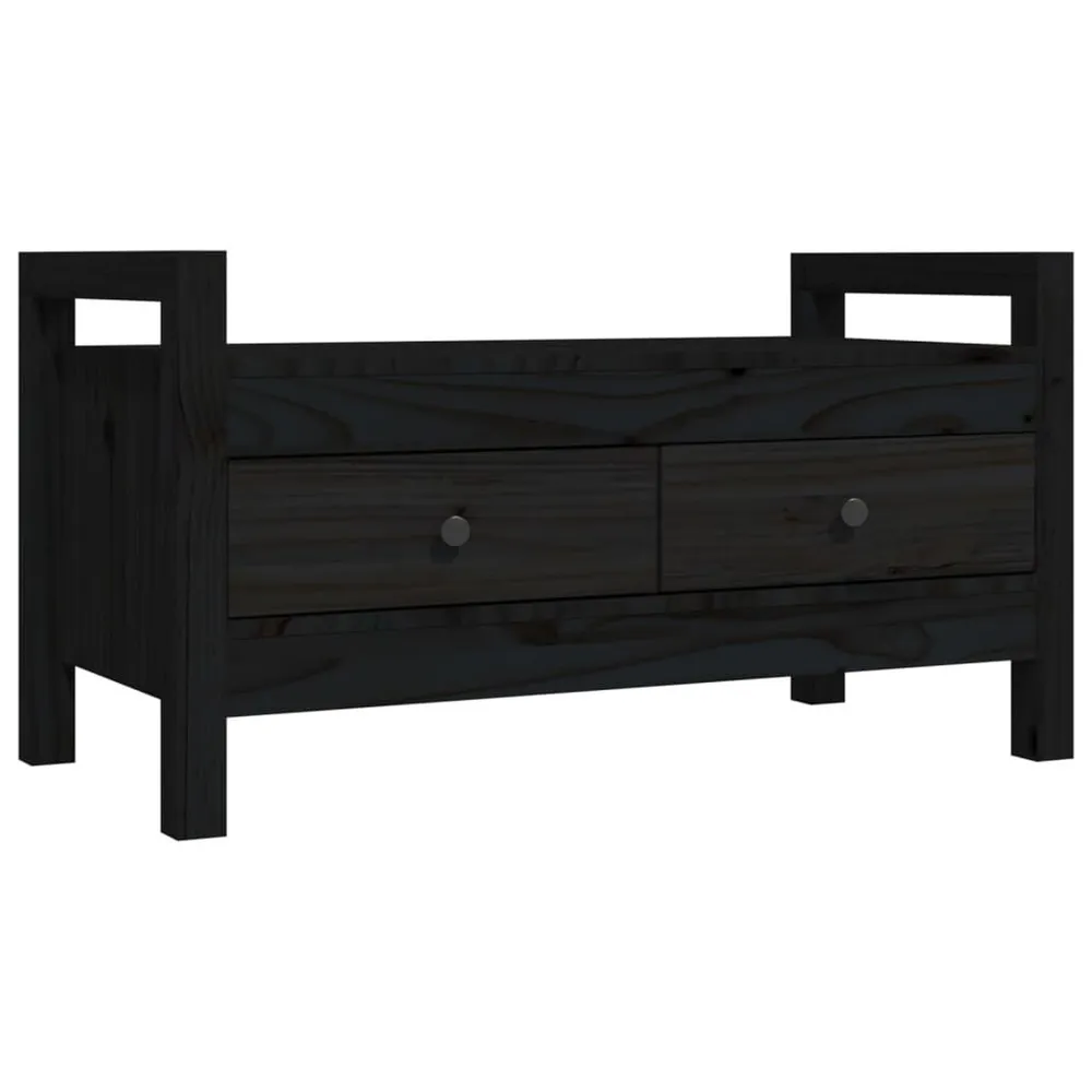 Organizador de Volante Banco de corredor 80x40x43 cm madeira de pinho maciç preto