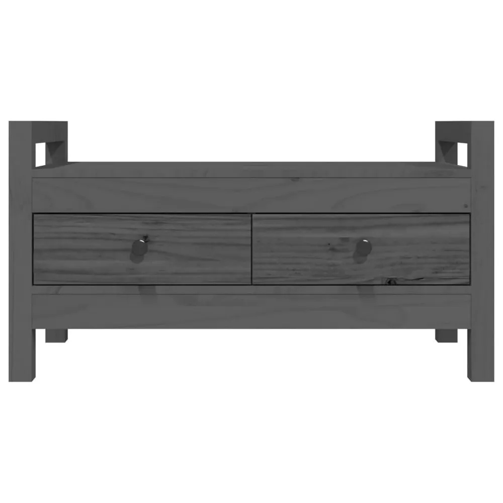 Premium Organizador Banco de corredor 80x40x43 cm madeira de pinho maciç cinzento