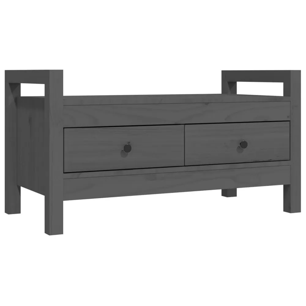 Premium Organizador Banco de corredor 80x40x43 cm madeira de pinho maciç cinzento