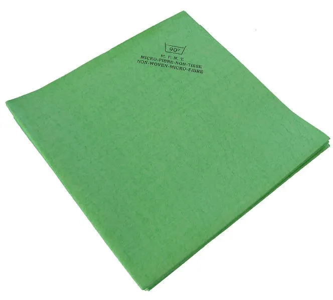 Pano de microfibra não tecido De Witte 40 x 38 cm verde - 140 g ECO, PU: saco de 5 peças, 370.000.002
