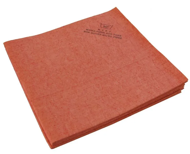 Pano de microfibra não tecido De Witte 40 x 38 cm vermelho - 140 g ECO, PU: saco de 5 peças, 370.000.003