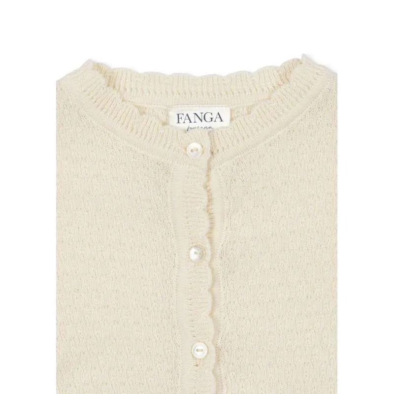 Fanga Fontana Venti Pointelle Cardigan - GOTS - Antique Neve