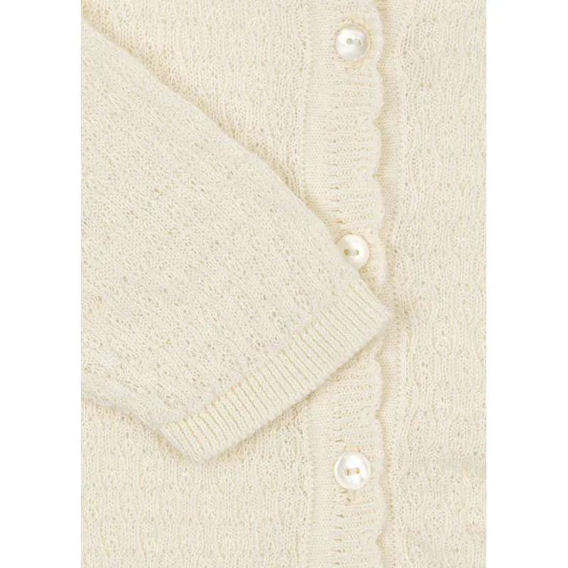 Fanga Fontana Venti Pointelle Cardigan - GOTS - Antique Neve