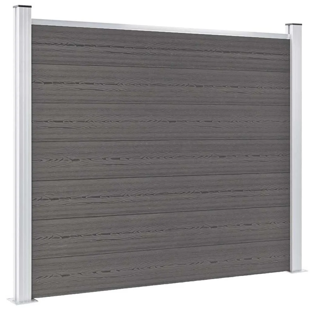 Painel de cerca 180x146 cm WPC cinzento