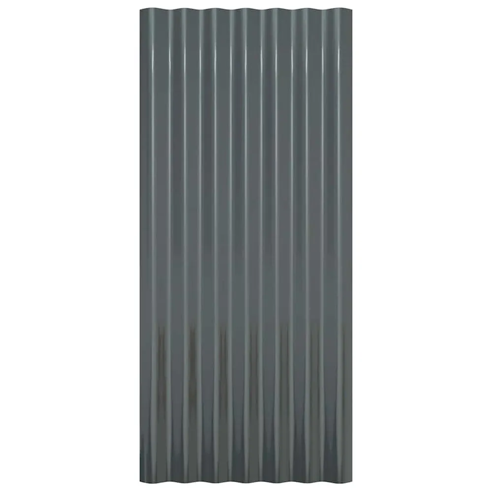Painéis de telhado 36 pcs 80x36cm ço revestido pó antracite