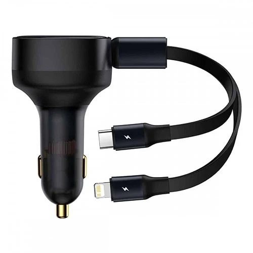 Carregador de Isqueiro Baseus Enjoyment - 30W - Preto para Uso em Viagens