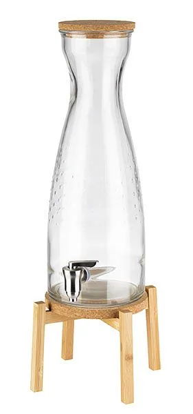 Distribuidor de bebidas APS -FRESH WOOD-, 23 x 23 cm, altura: 56,5 cm, recipiente de vidro, torneira em ço inoxidável, tam...