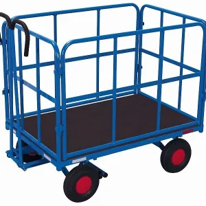 Carro plataforma mecânico VARIOfit com paredes de malha de 4 tubos, dimensões externas: 1.120 x 715 x 1.200 mm (LxPxA), zu...