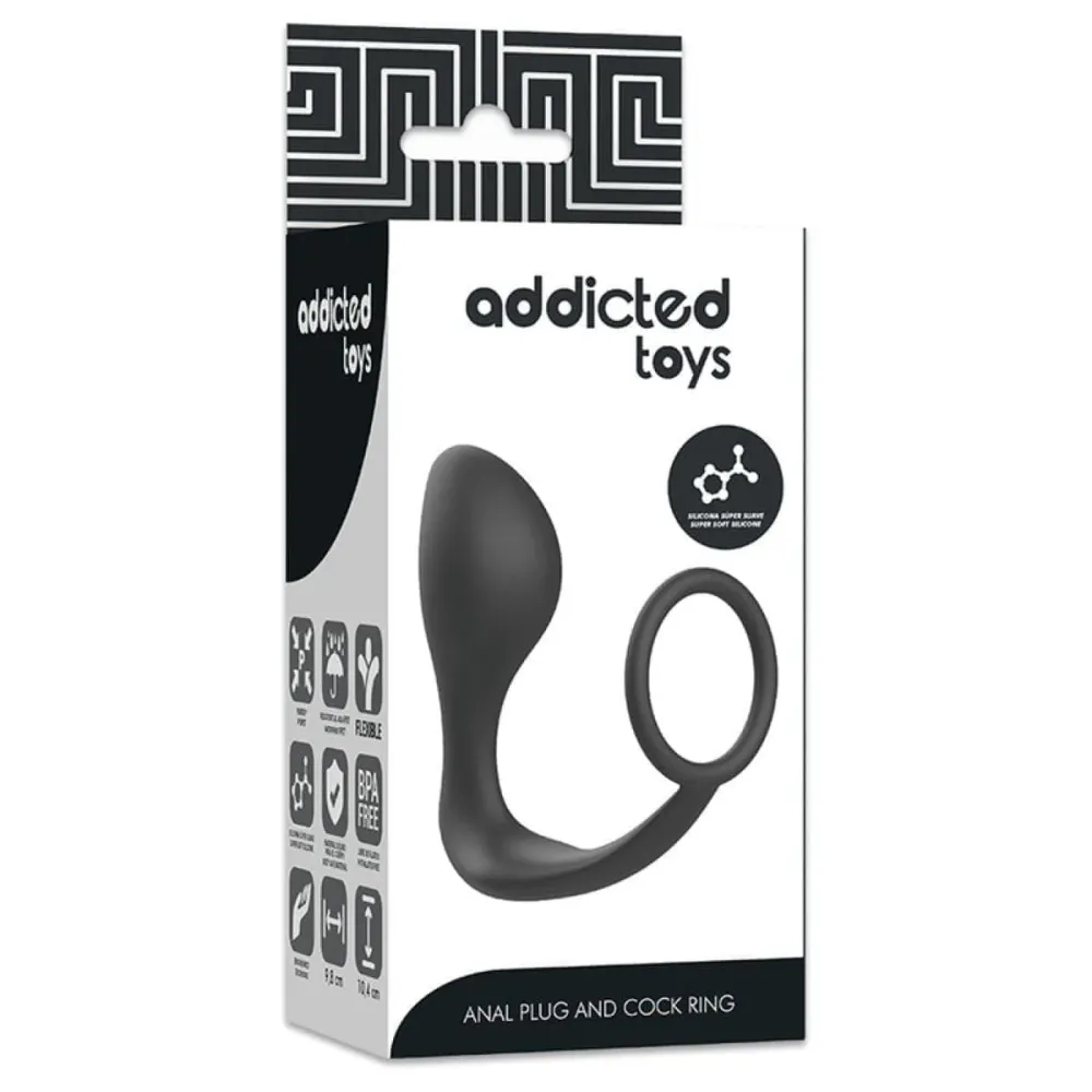Anel Cock Ring com estimulação prostática ADDICTED 100% Silicona