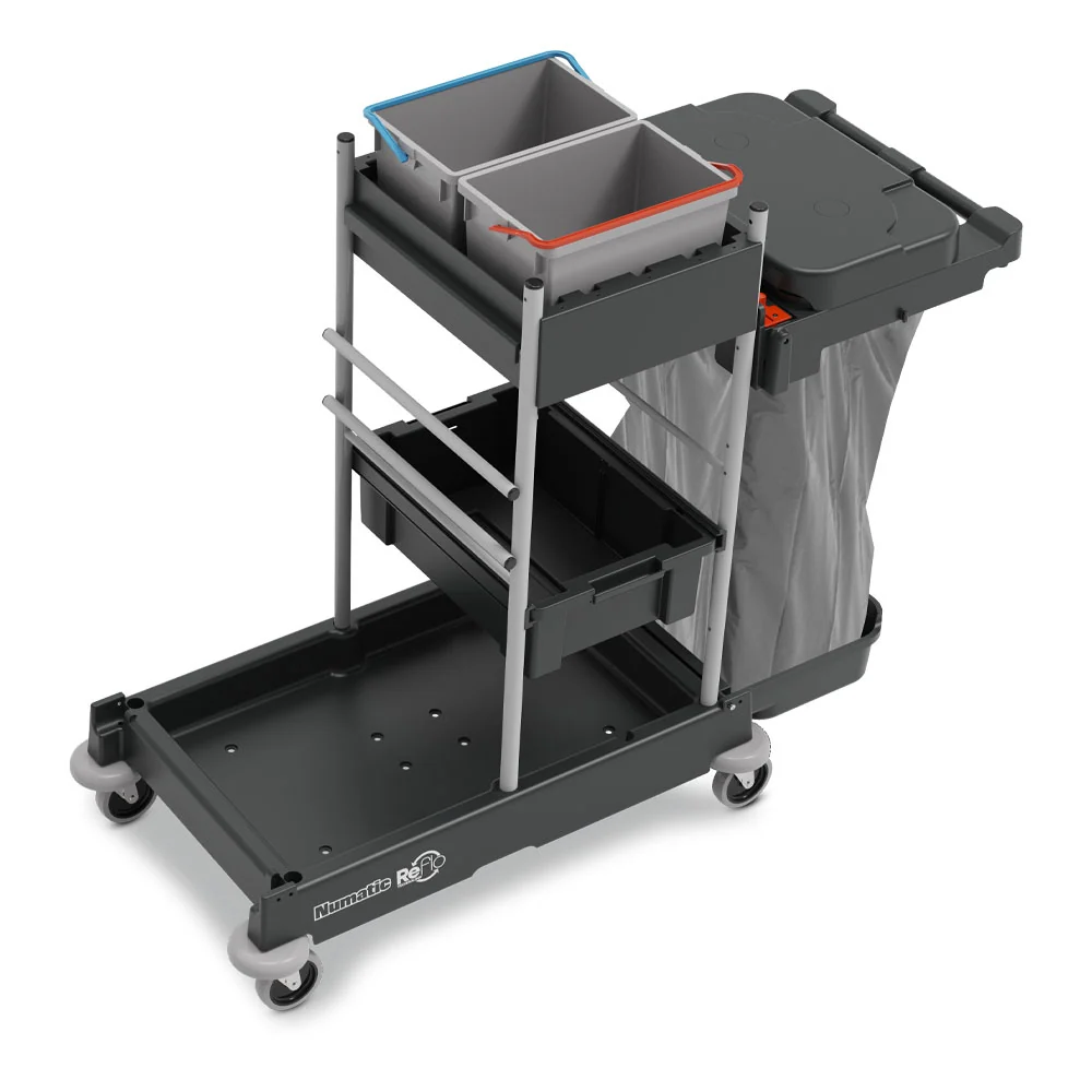 NUMATIC SERVO-Matic SM1705 – Carro de Limpeza Profissional com Tampa de 120L, Baldes Codificados e Alta Capacidade de Arma...