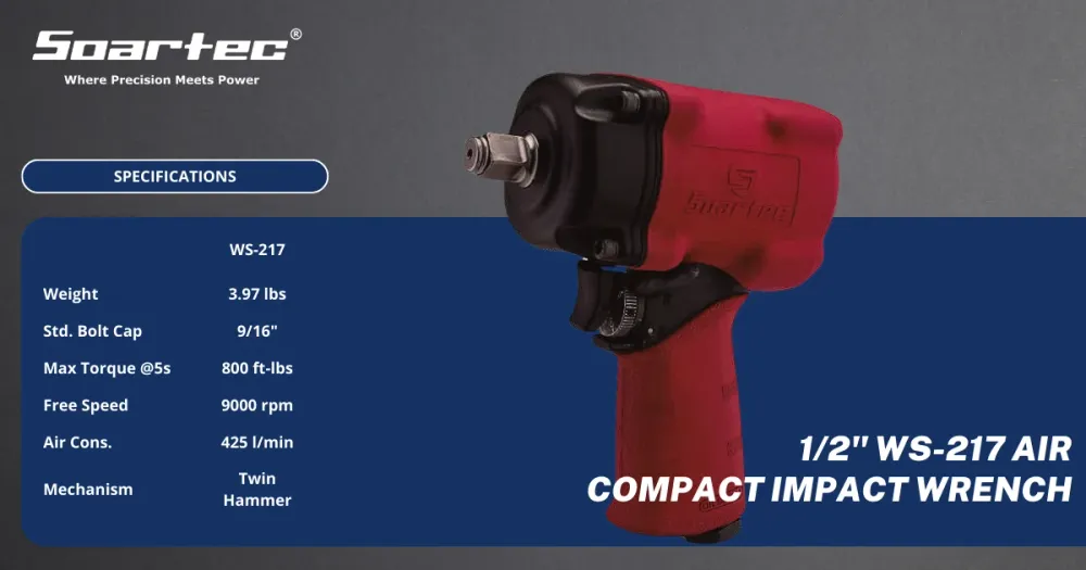 Chave de Impacto Pneumática 1/2" com Capa Protetora 800 ft-lb | WS-217