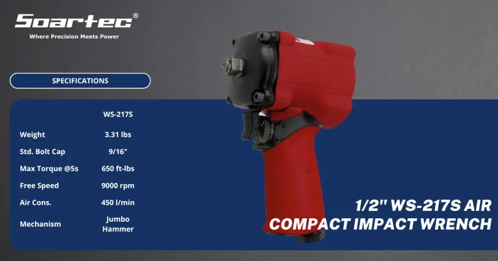 Chave de Impacto Pneumática 1/2" com Capa Protetora 800 ft-lb | WS-217