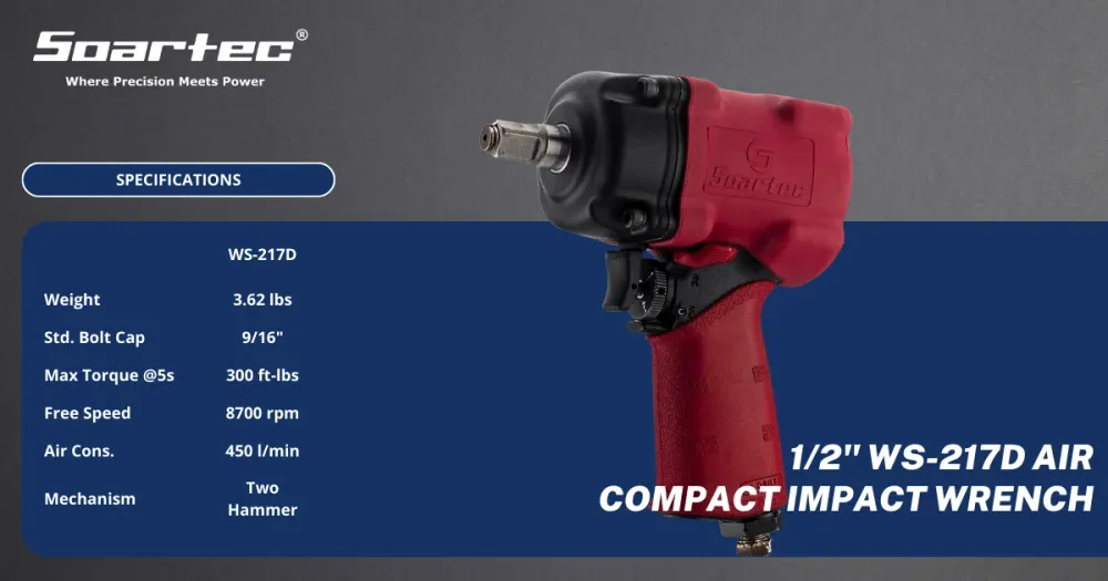 Chave de Impacto Pneumática 1/2" com Capa Protetora 800 ft-lb | WS-217