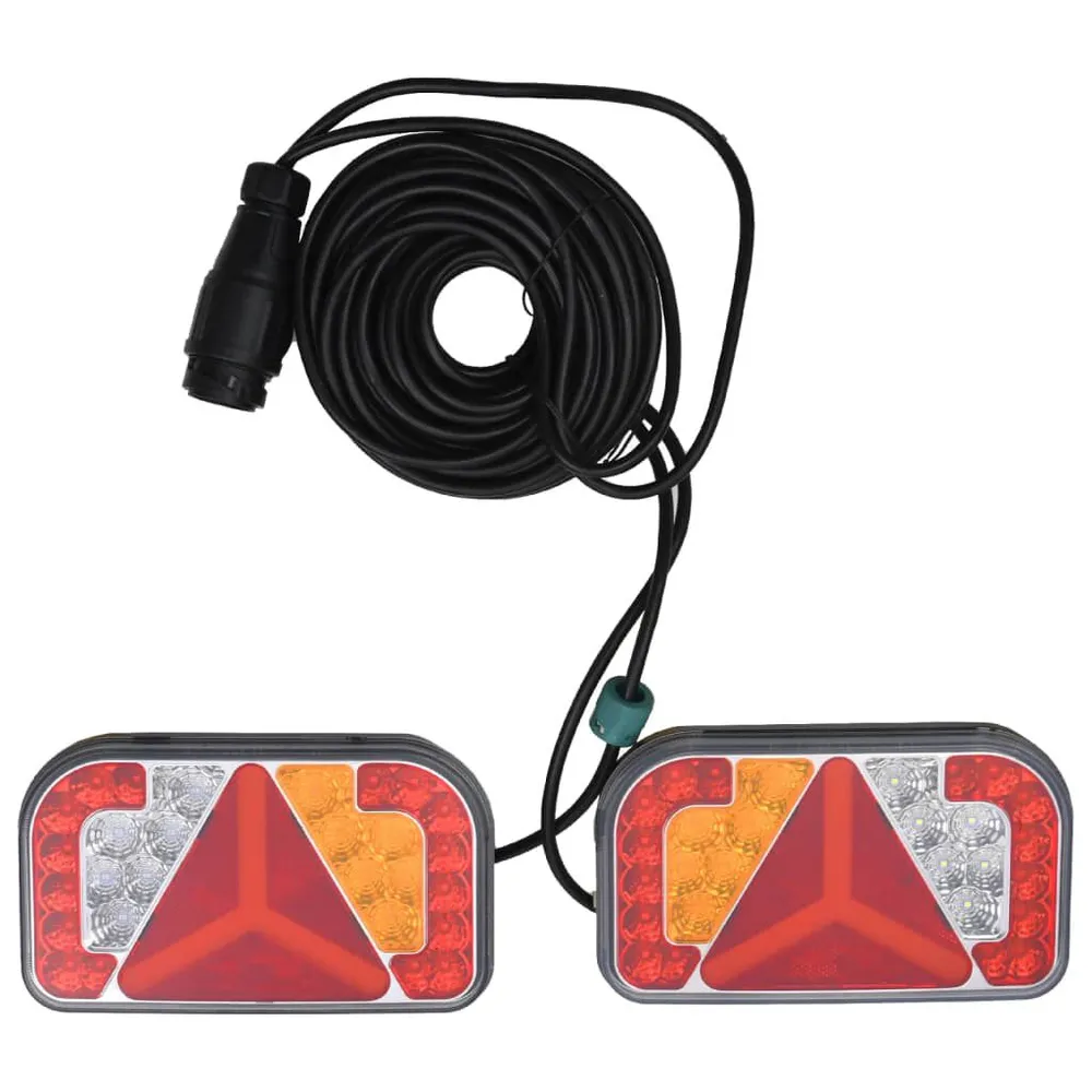 Farolins reboque 2 pcs 24x5x14,5 cm lâmpada LED 12V vermelho
