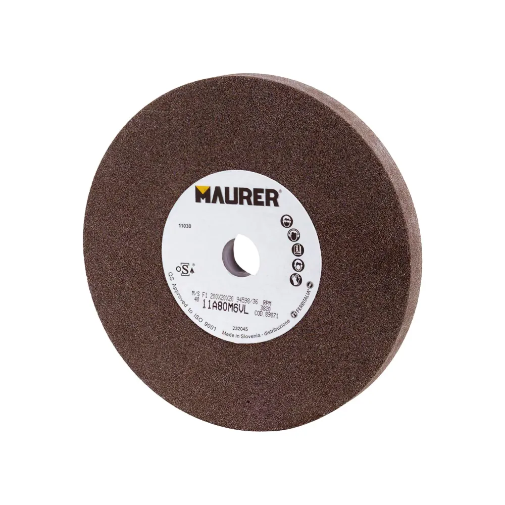 Disco de desbaste Maurer Coríndon 125x20x16 mm. Grão 80
