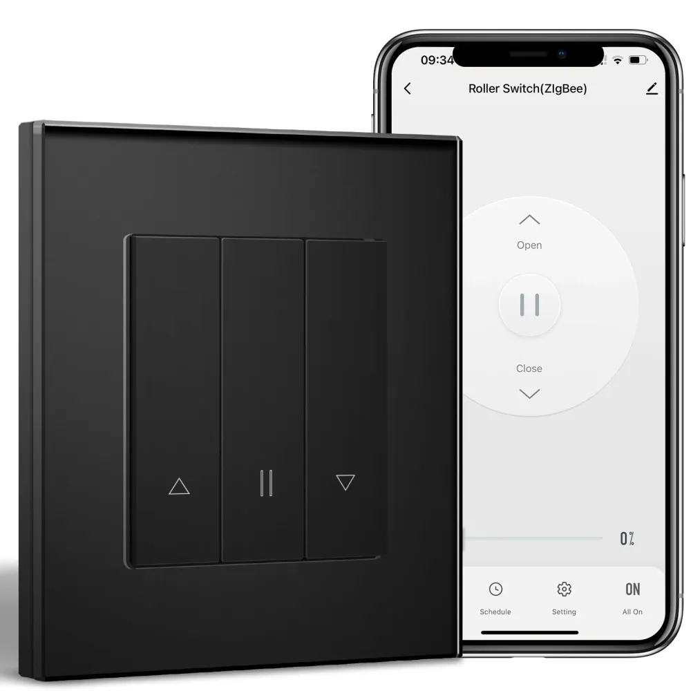 Bseed Echo Interruptor Inteligente Zigbee para Estores e Persianas Compatível com Tuya, Alexa e Google Assistant Bseedswitch